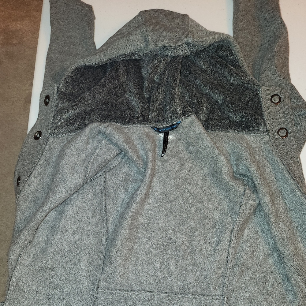 Kuhl Long Sweater Fleece Jacket Womens  Heathered Gray Hooded SZ XS - Picture 7 of 10